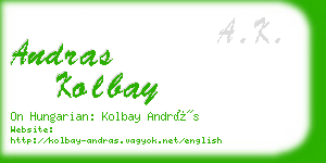 andras kolbay business card